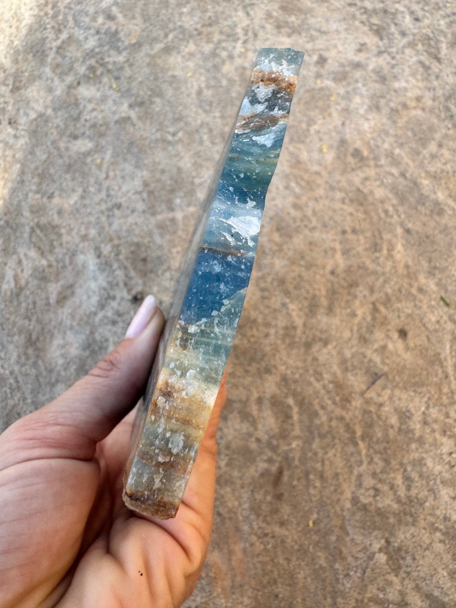 Blue Onyx Calcite Slab 309g - Purple Door Alchemy