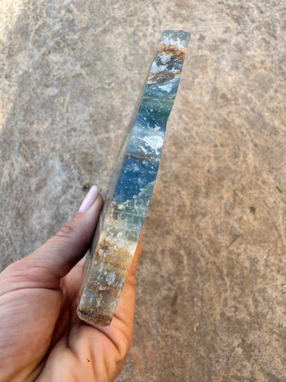 Blue Onyx Calcite Slab 309g - Purple Door Alchemy