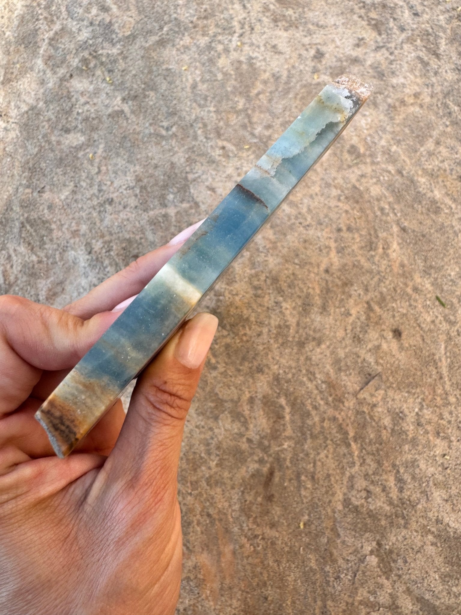 Blue Onyx Calcite Slab 309g - Purple Door Alchemy