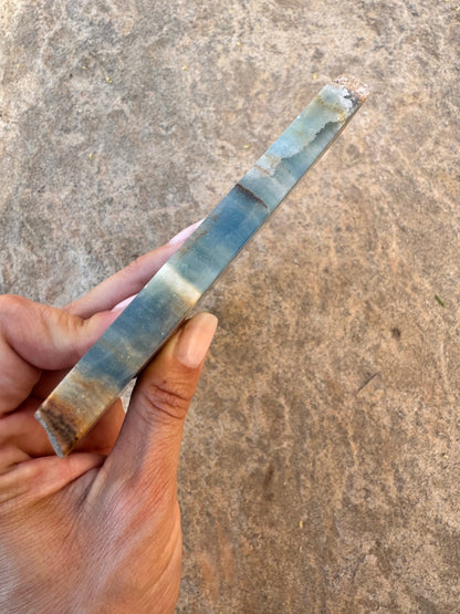 Blue Onyx Calcite Slab 309g - Purple Door Alchemy