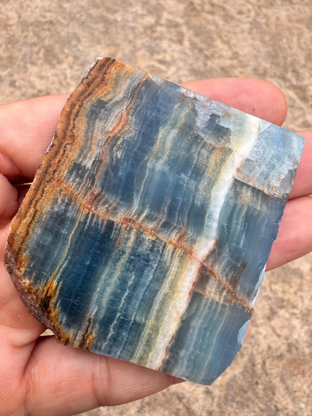 Blue Onyx Calcite Slab 38g - Purple Door Alchemy