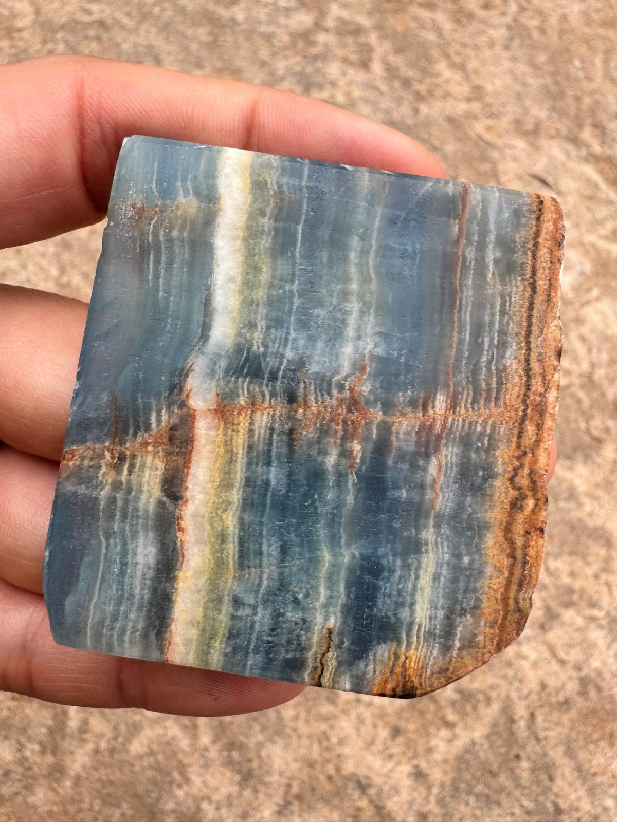 Blue Onyx Calcite Slab 38g - Purple Door Alchemy