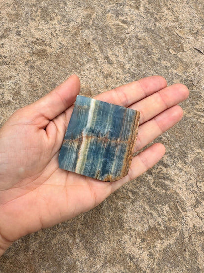 Blue Onyx Calcite Slab 38g - Purple Door Alchemy