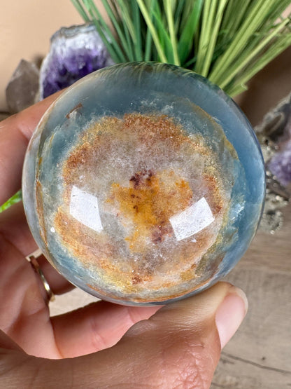 Blue Onyx Sphere 64mm/2.52in - Purple Door Alchemy