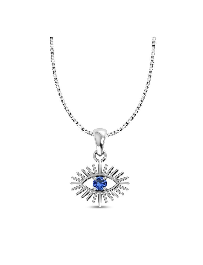 Blue Sapphire Evil Eye Necklace - Purple Door Alchemy