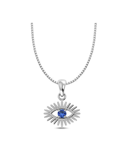 Blue Sapphire Evil Eye Necklace - Purple Door Alchemy