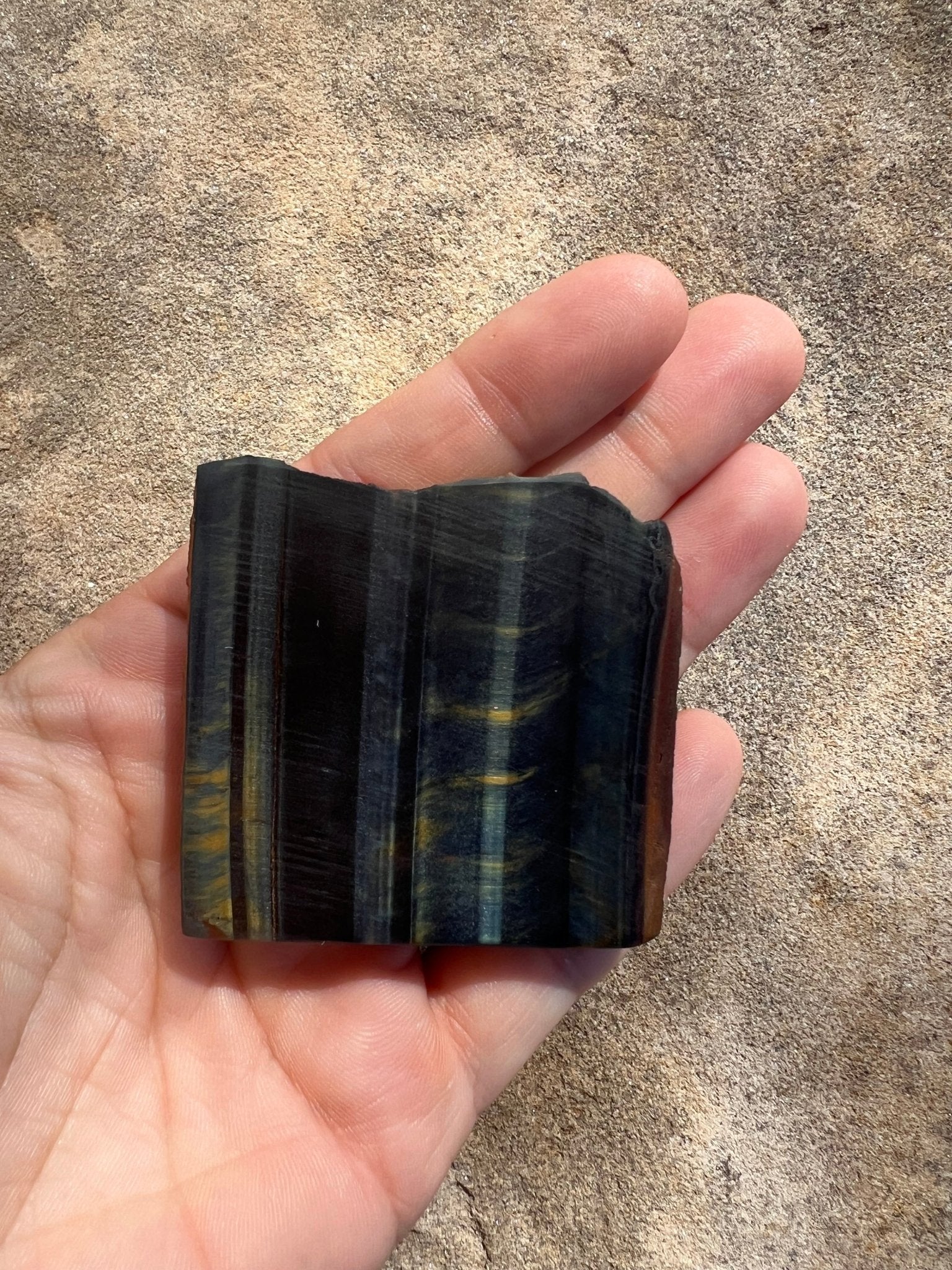 Blue Tigers Eye Slab 50g - Purple Door Alchemy