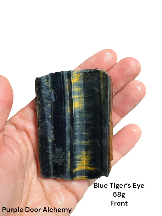 Blue Tigers Eye Slab 58g - Purple Door Alchemy