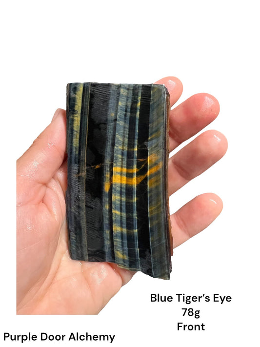 Blue Tigers Eye Slab 78g - Purple Door Alchemy