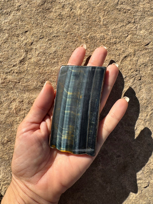Blue Tigers Eye Slab 80g - Purple Door Alchemy