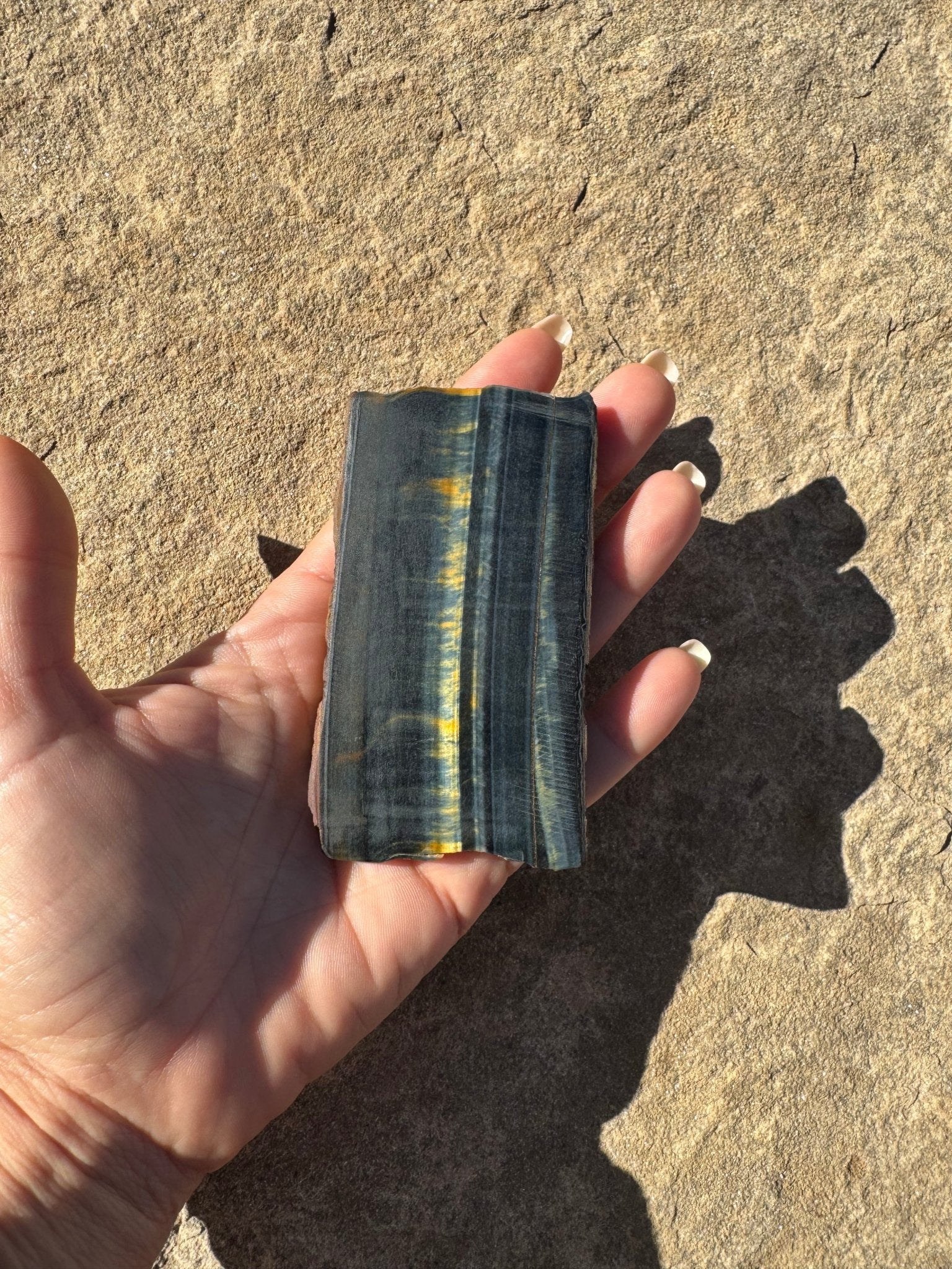 Blue Tigers Eye Slab 81g - Purple Door Alchemy