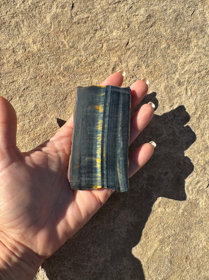 Blue Tigers Eye Slab 81g - Purple Door Alchemy