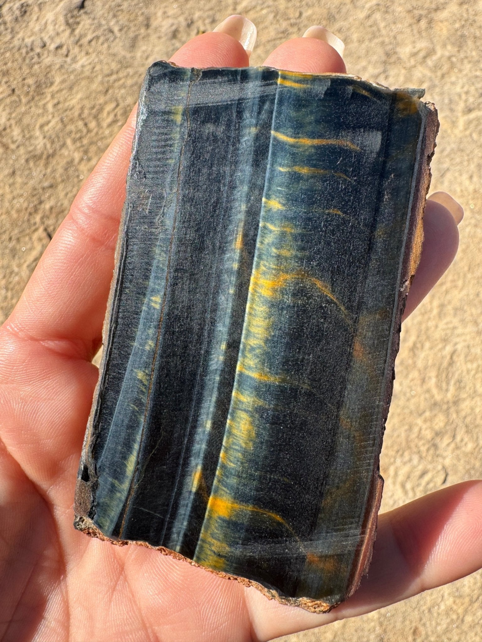 Blue Tigers Eye Slab 81g - Purple Door Alchemy