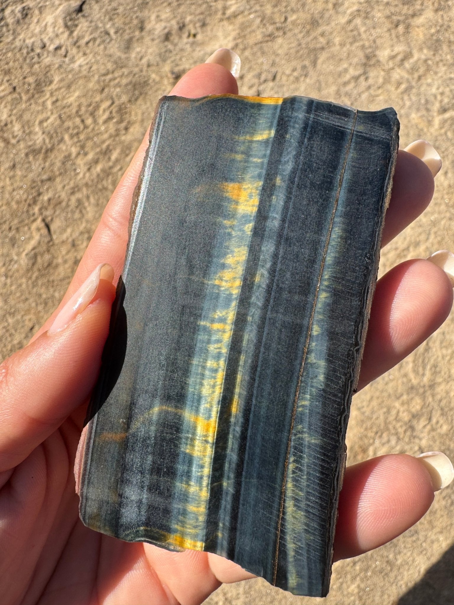 Blue Tigers Eye Slab 81g - Purple Door Alchemy