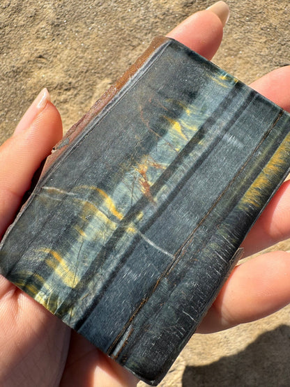 Blue Tigers Eye Slab 92g - Purple Door Alchemy