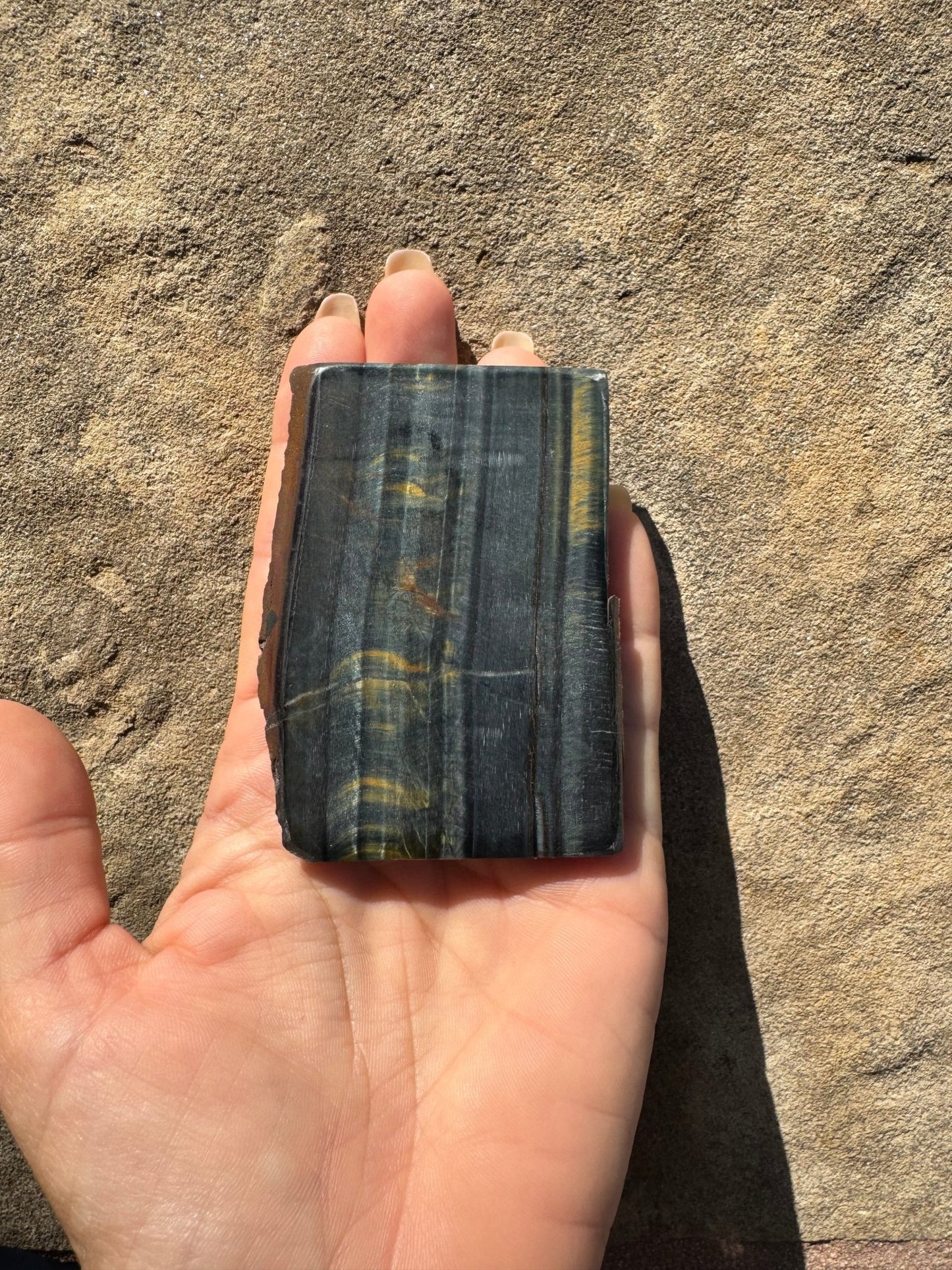 Blue Tigers Eye Slab 92g - Purple Door Alchemy