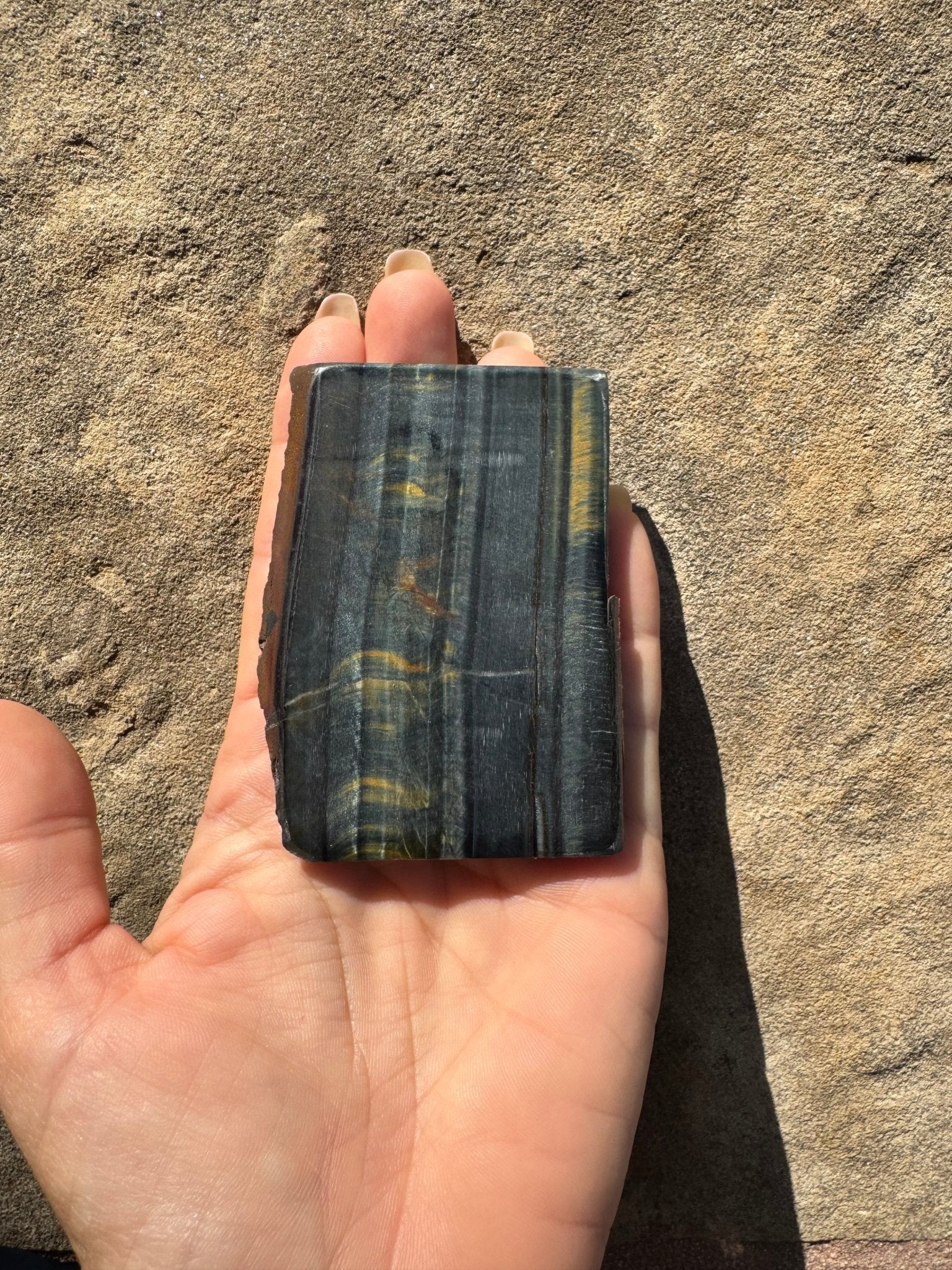 Blue Tigers Eye Slab 92g - Purple Door Alchemy
