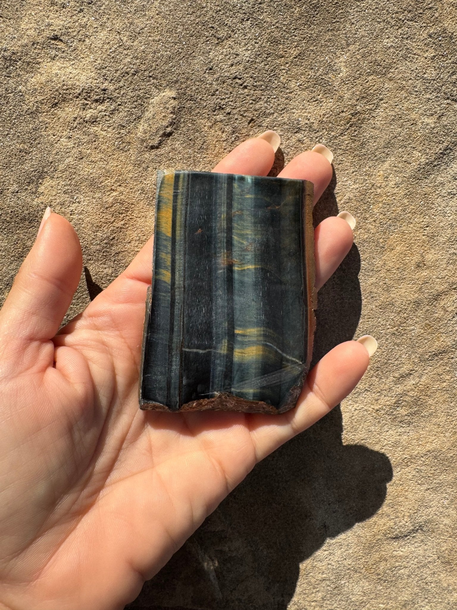 Blue Tigers Eye Slab 92g - Purple Door Alchemy