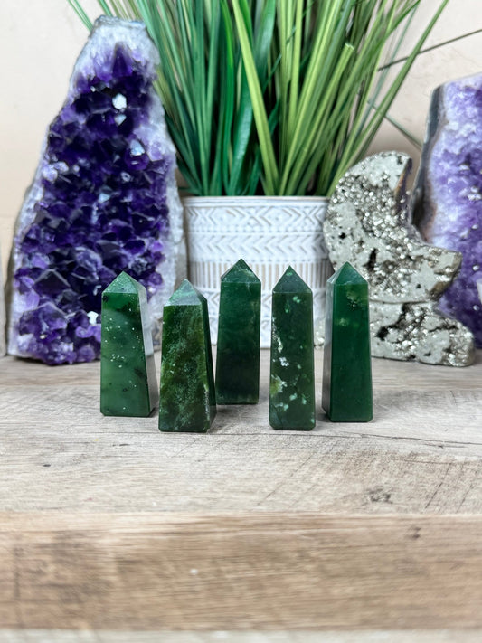 Canadian Nephrite Jade Obelisk - Purple Door Alchemy