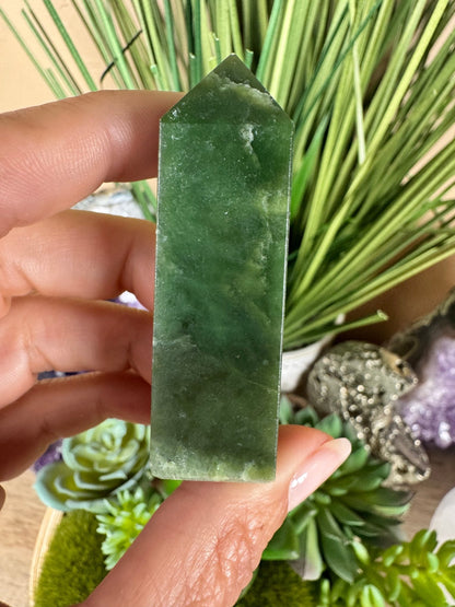 Canadian Nephrite Jade Obelisk - Purple Door Alchemy