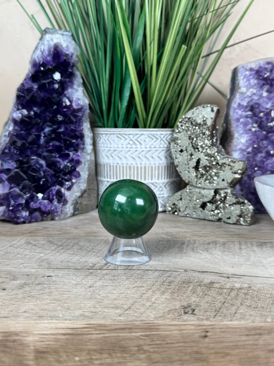 Canadian Nephrite Jade Sphere 41mm - Purple Door Alchemy