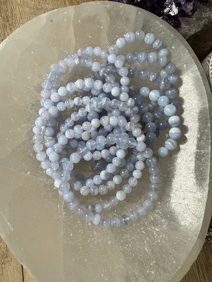 Chalcedony Blue Lace Agate Bracelet - Purple Door Alchemy