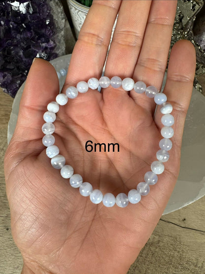 Chalcedony Blue Lace Agate Bracelet - Purple Door Alchemy
