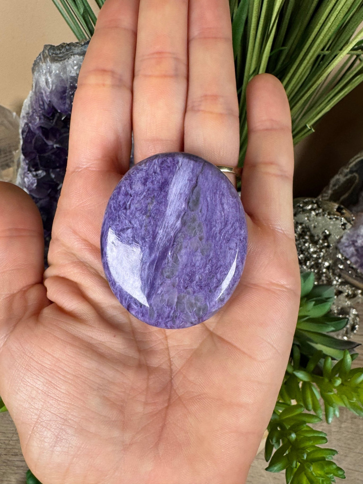 Charoite Palm Stone - Purple Door Alchemy