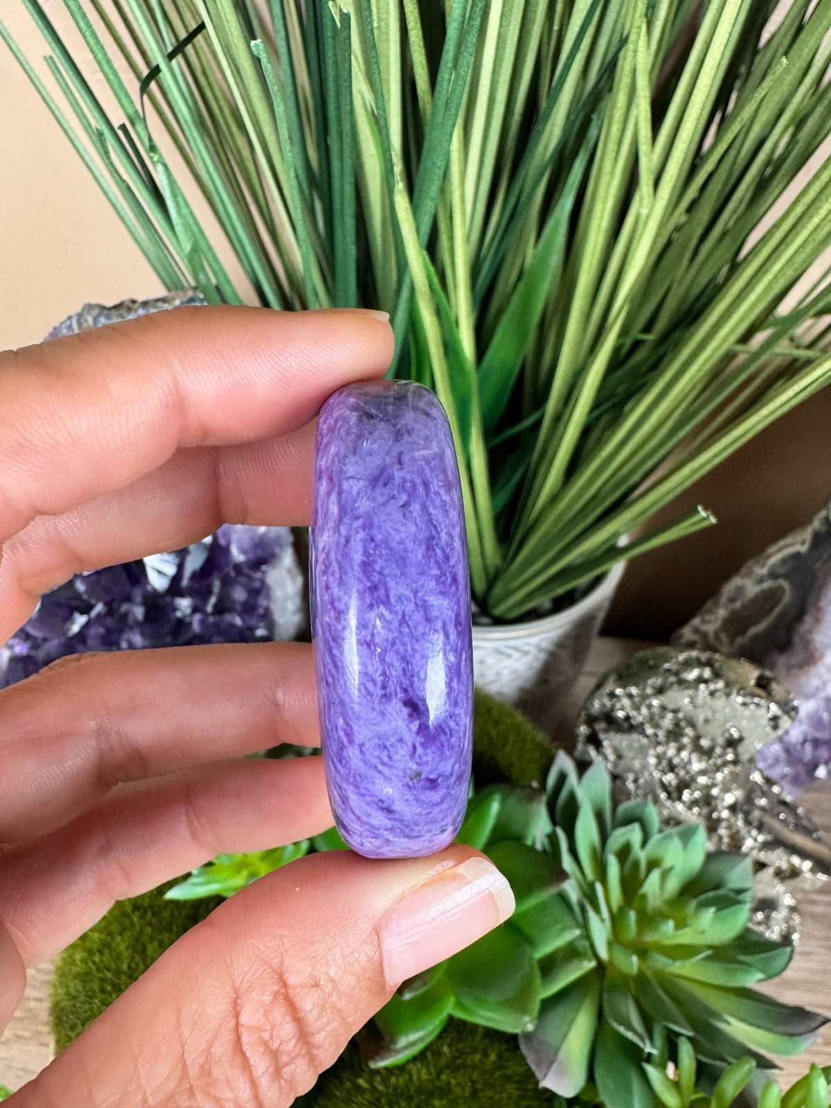 Charoite Palm Stone - Purple Door Alchemy