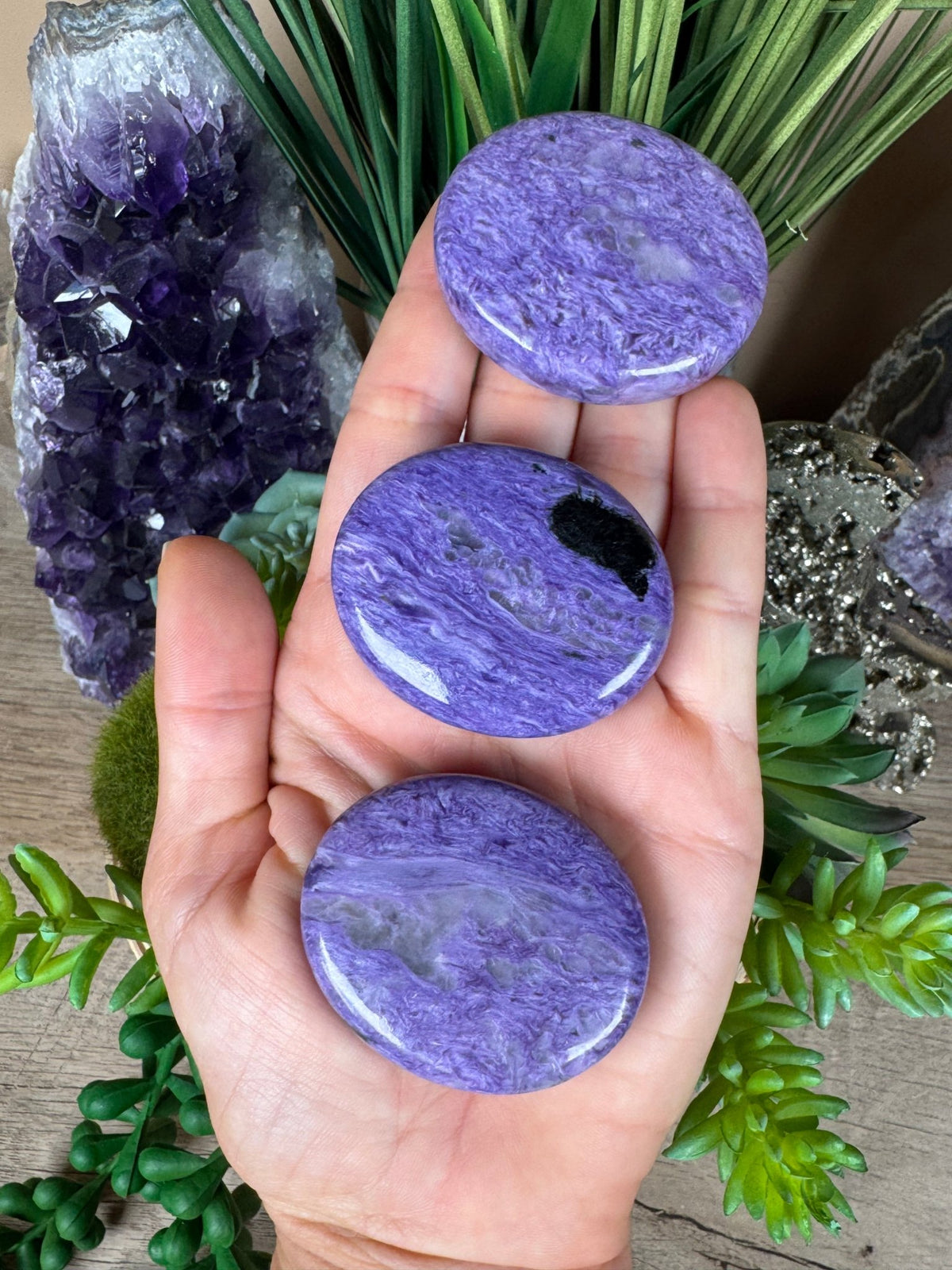 Charoite Palm Stone - Purple Door Alchemy