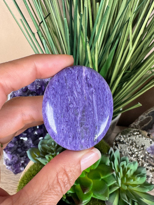 Charoite Palm Stone - Purple Door Alchemy