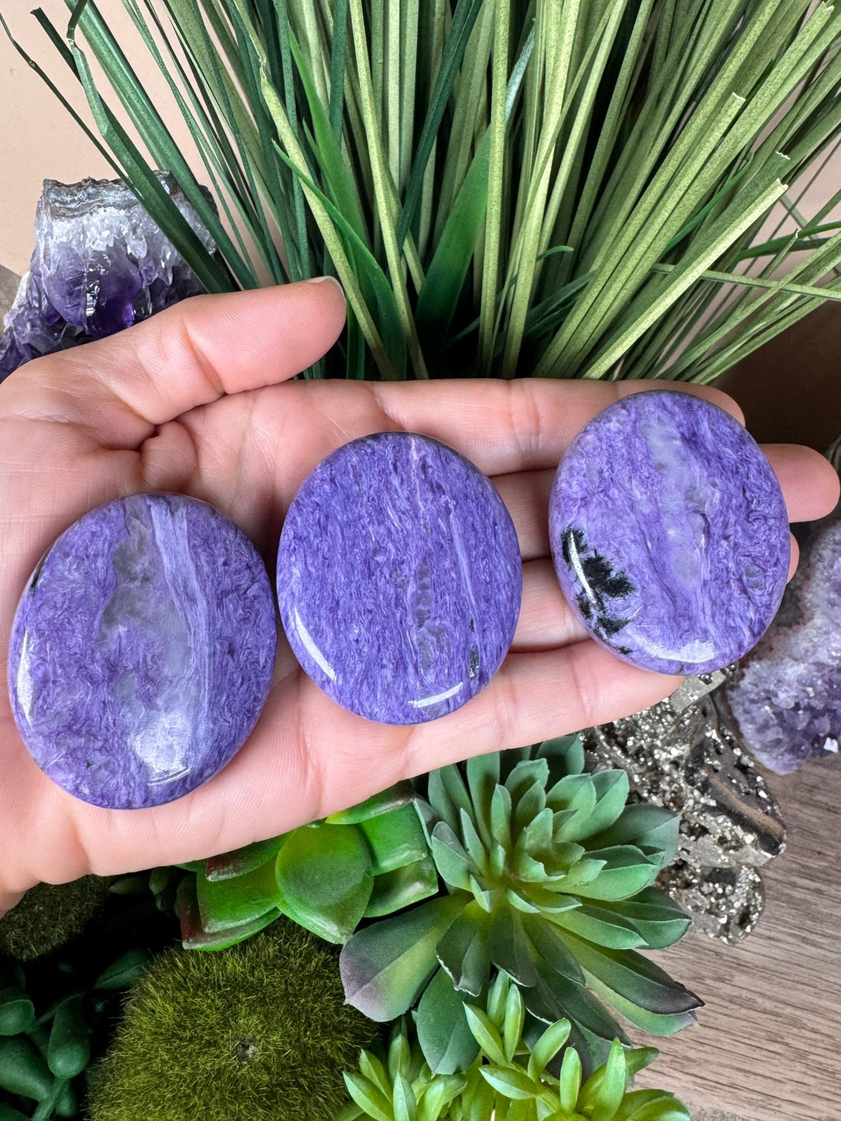 Charoite Palm Stone - Purple Door Alchemy