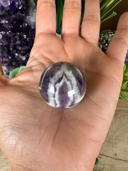 Chevron Amethyst Sphere 30mm - Purple Door Alchemy