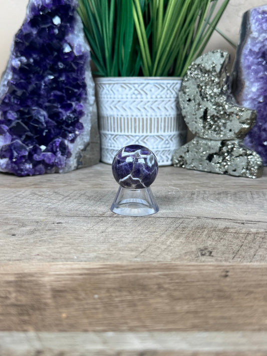 Chevron Amethyst Sphere 30mm - Purple Door Alchemy