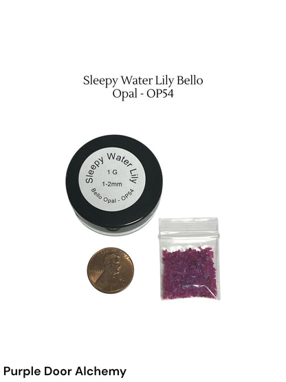Crushed Synthetic Sleepy Water Lily Opal - Bello Opal - OP54 - Purple Door Alchemy