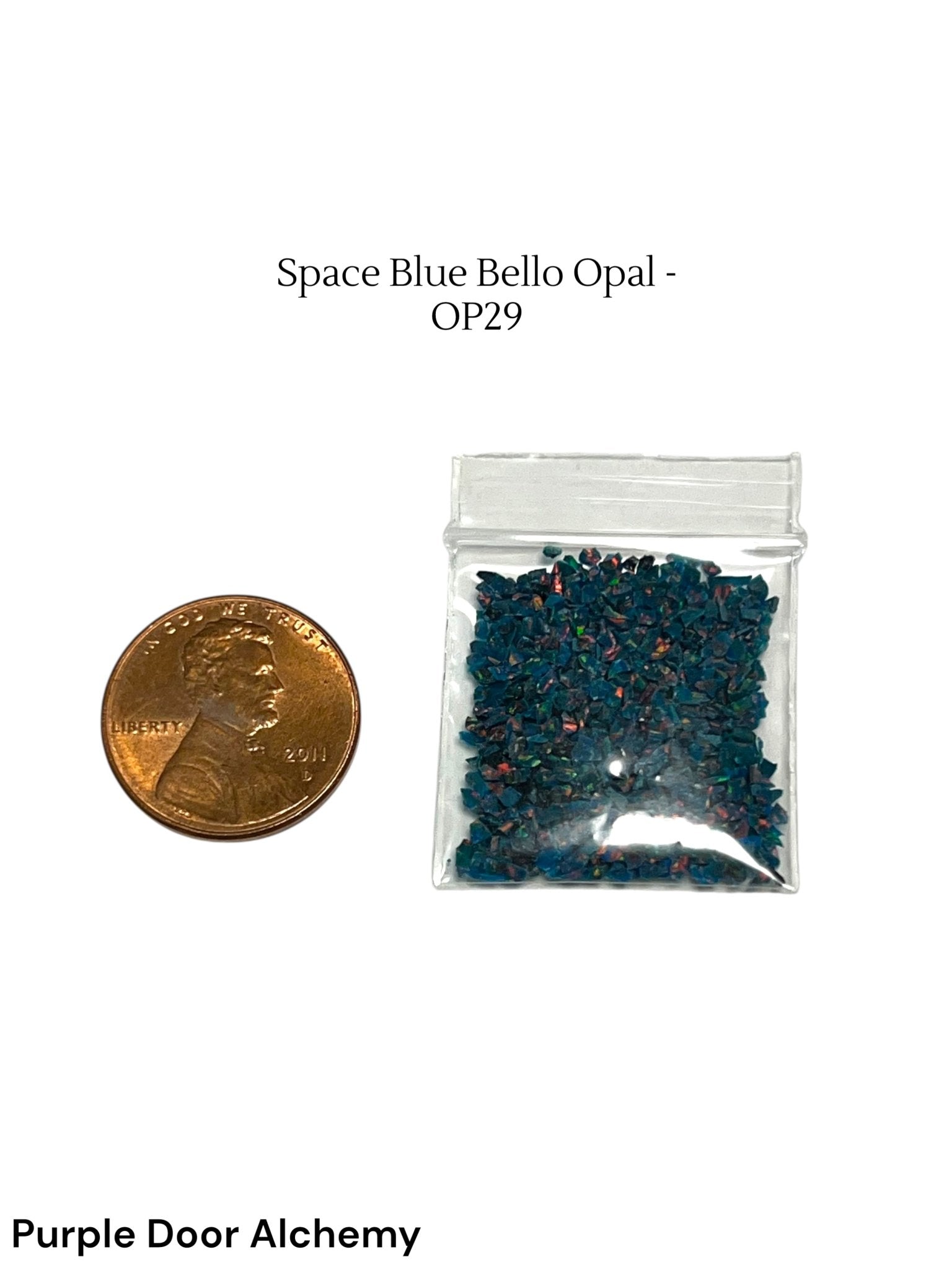 Crushed Synthetic Space Blue Opal - Bello Opal - OP29 - Purple Door Alchemy