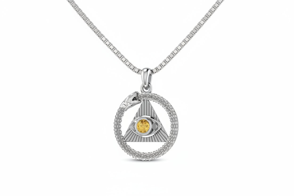 Eye of the Ouroboros Necklace - Purple Door Alchemy
