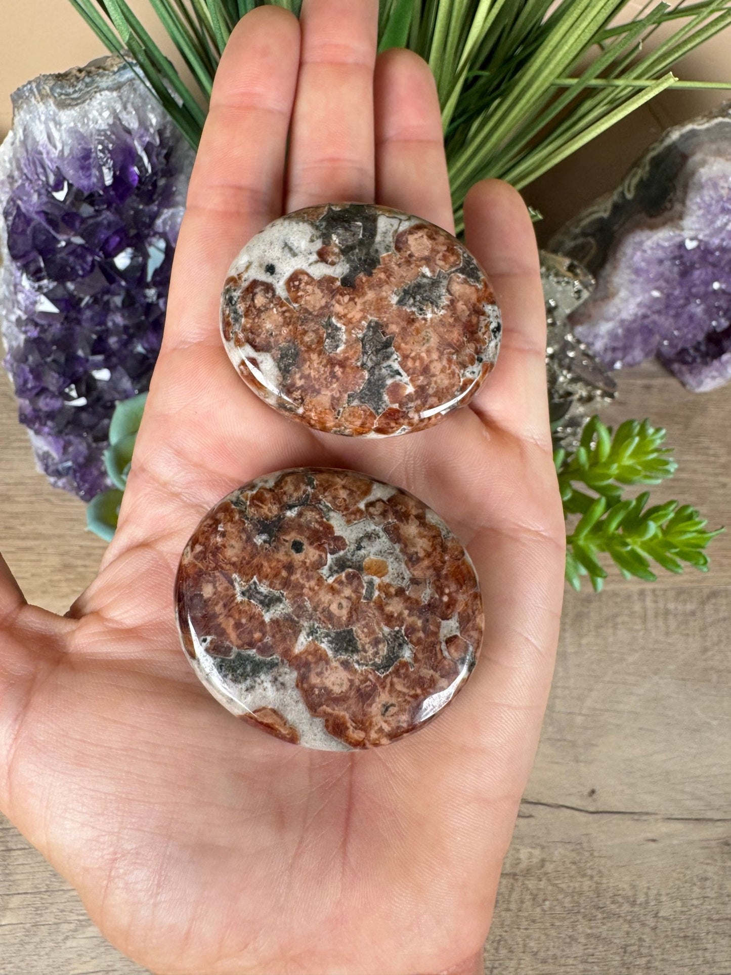 Garnet in Wollastonite Palm Stone - Purple Door Alchemy