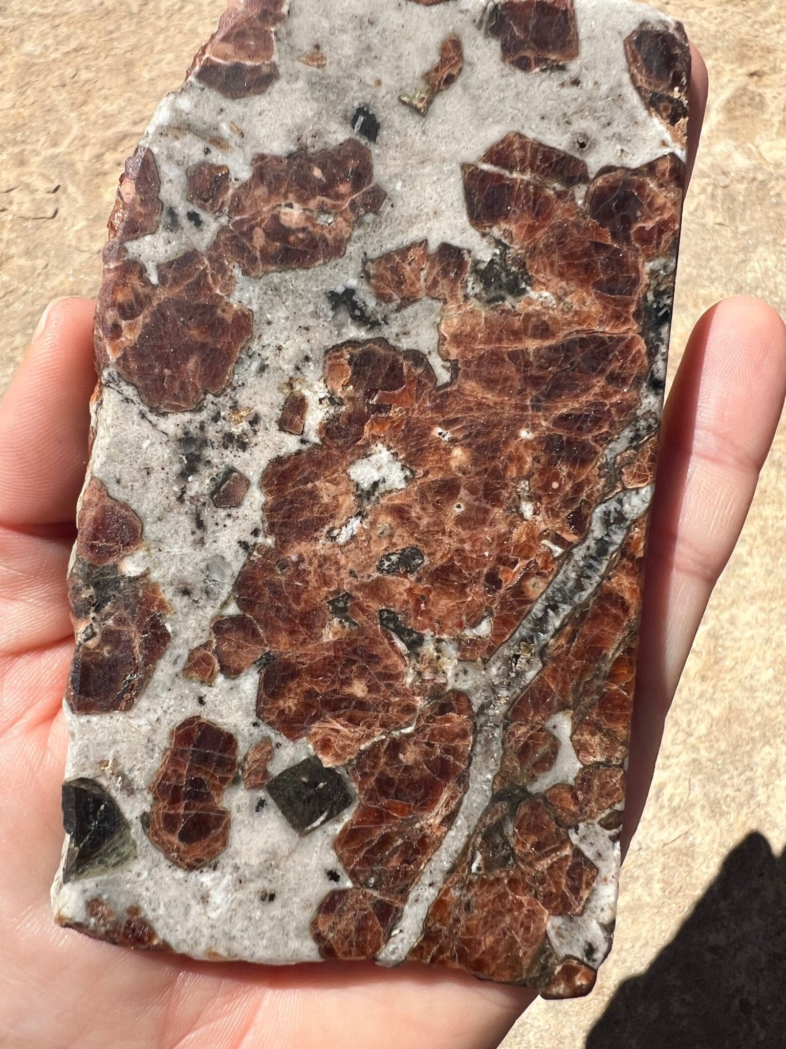 Garnet in Wollastonite Slab 178g - Purple Door Alchemy