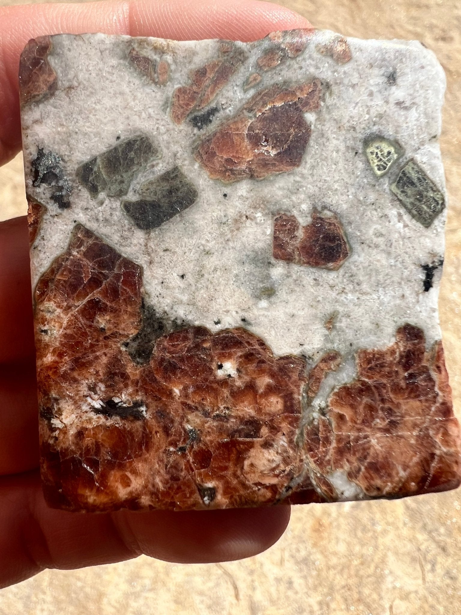 Garnet in Wollastonite Slab 58g - Purple Door Alchemy