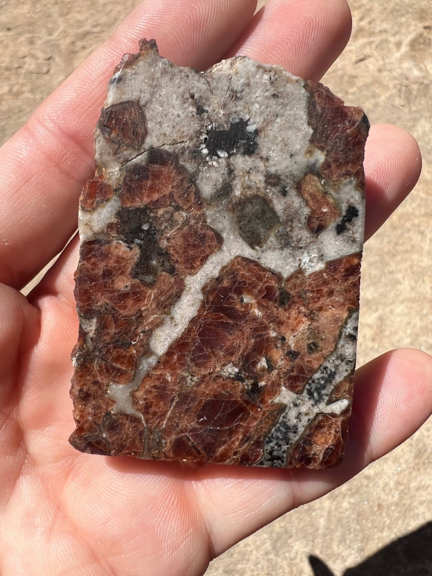 Garnet in Wollastonite Slab 64g - Purple Door Alchemy