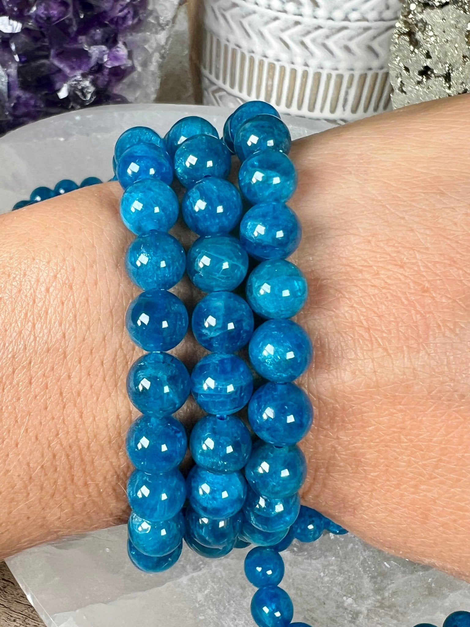 Gemmy Blue Apatite Bracelet - Purple Door Alchemy