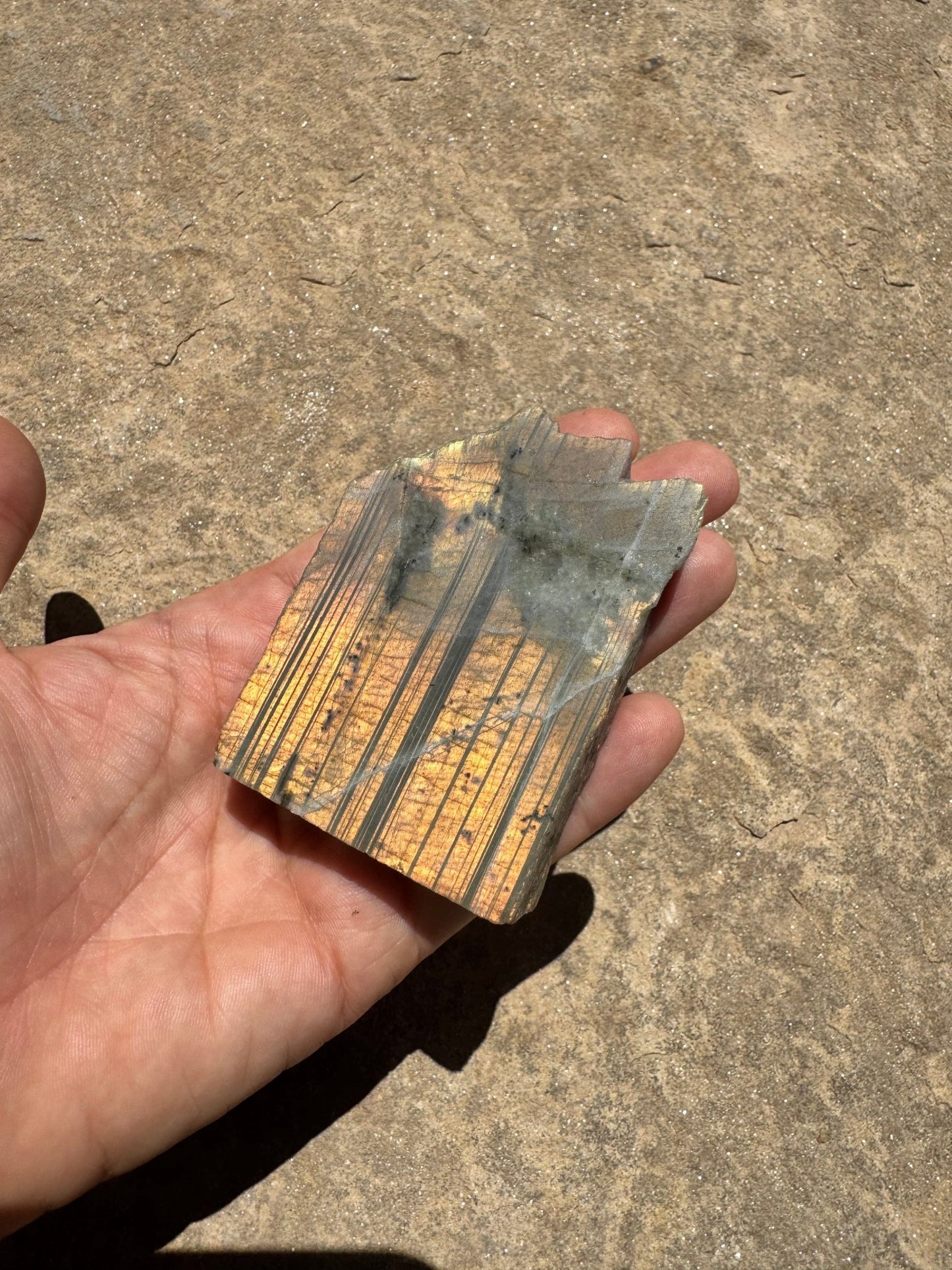 Golden Flash Labradorite Polished Slab 137g - Purple Door Alchemy