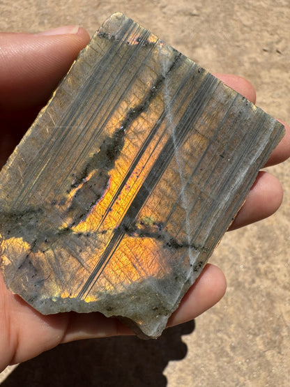Golden Flash Labradorite Polished Slab 137g - Purple Door Alchemy