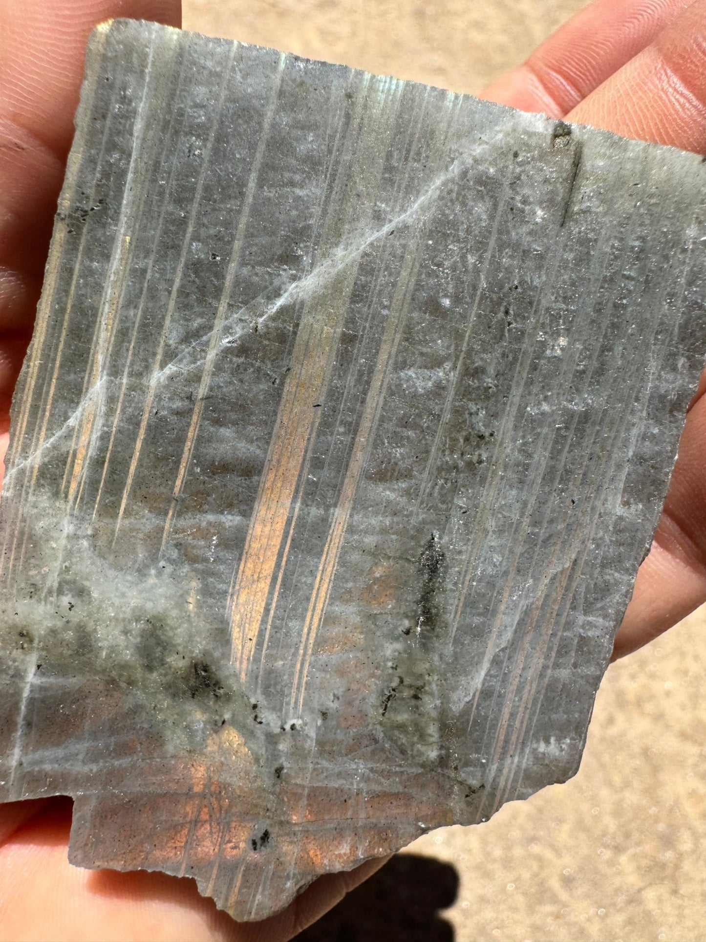 Golden Flash Labradorite Polished Slab 137g - Purple Door Alchemy