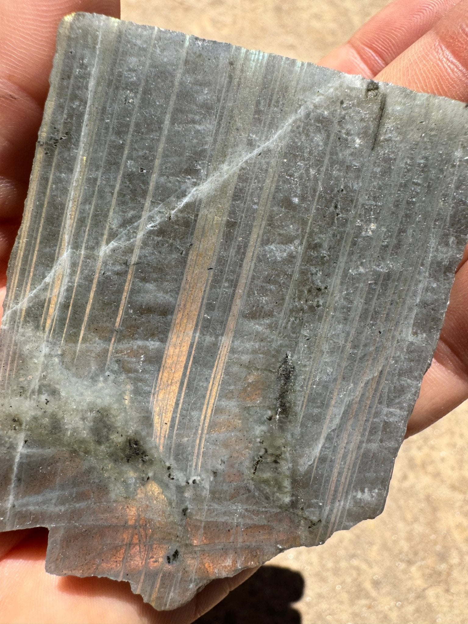 Golden Flash Labradorite Polished Slab 137g - Purple Door Alchemy