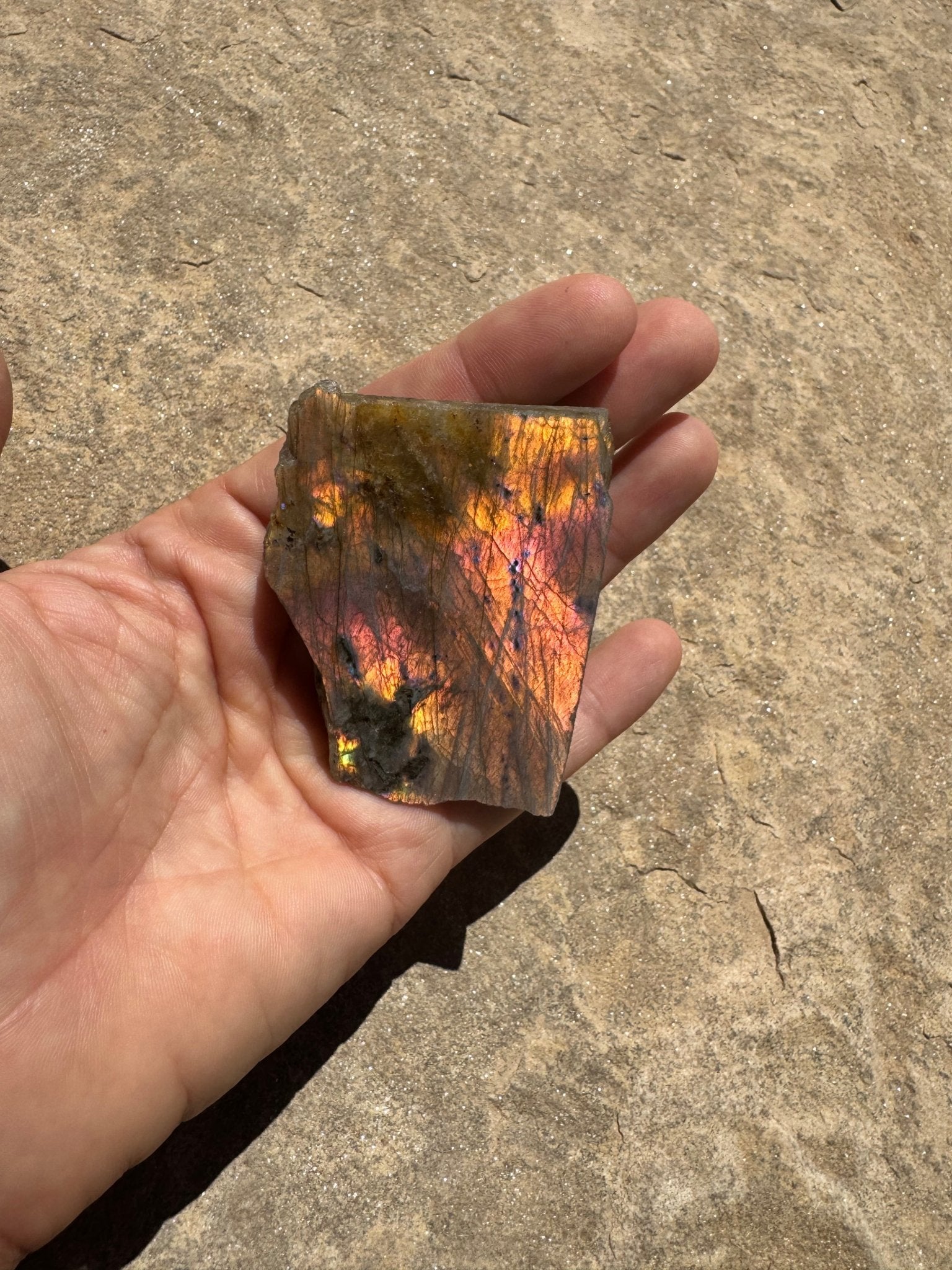 Golden Flash Labradorite Polished Slab 77g - Purple Door Alchemy