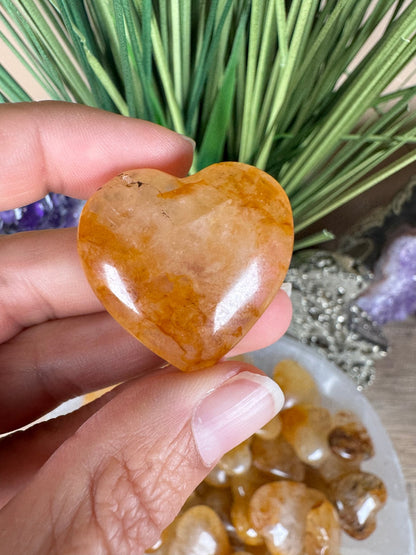 Golden Healer Quartz Heart - Purple Door Alchemy