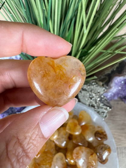 Golden Healer Quartz Heart - Purple Door Alchemy