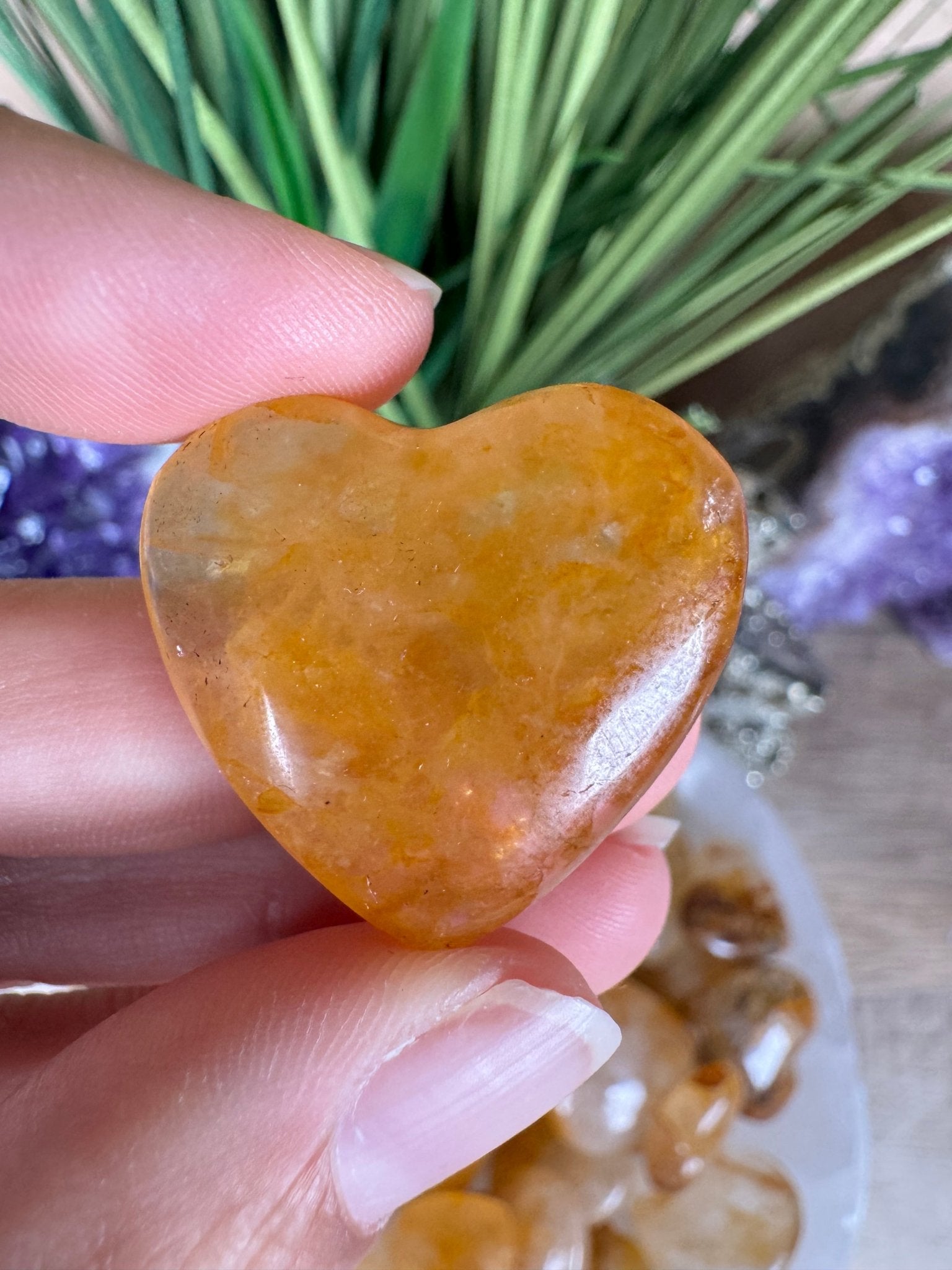 Golden Healer Quartz Heart - Purple Door Alchemy